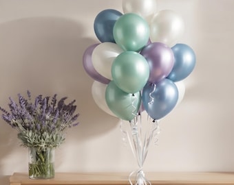 Luxury Silk Balloon Bouquet, Satin and Pearl Latex Balloons, Event Decor Set - 15 Pack