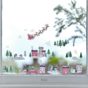 Christmas Window Stickers, Santa Christmas Decorations, Christmas Shop Window Decor