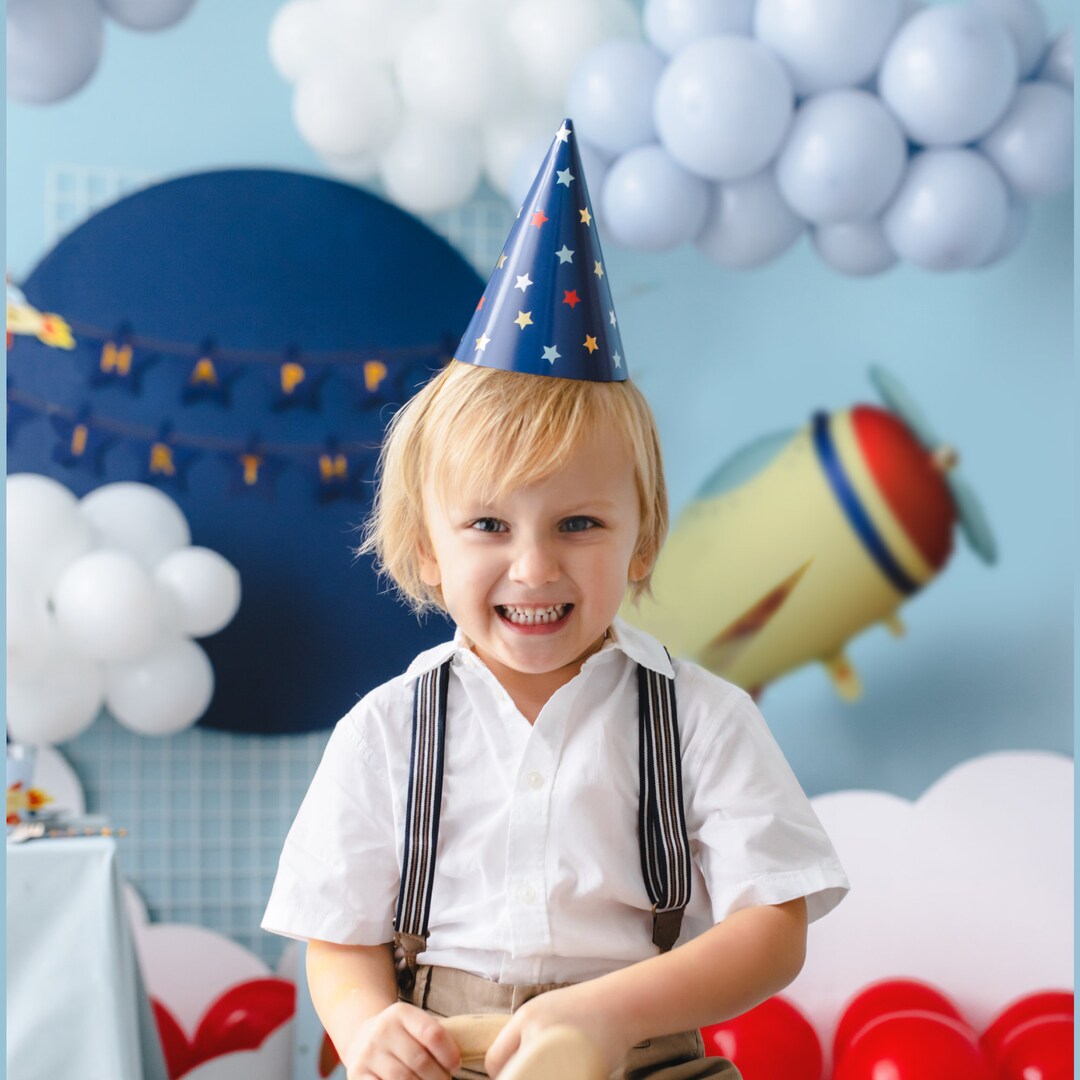 6 Airplane Birthday Party Hats, Aircraft 1st Birthday, Boys Birthday
