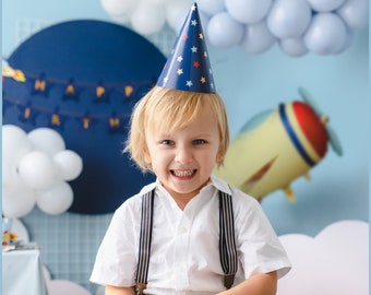 6 Flugzeug Geburtstagspartyhüte, Flugzeug 1. Geburtstag, Jungen Geburtstagsdekor, Aviator Partyhüte, Kindergeburtstagsfeier, Erster Geburtstagsideen