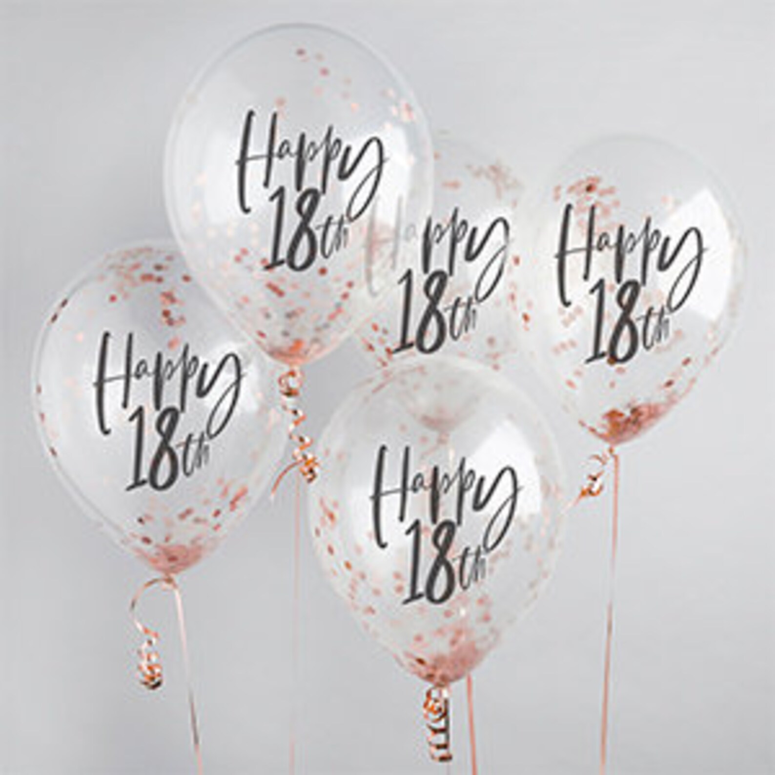 5 Rose Gold 18th Birthday Confetti Balloons 18th Birthday - Etsy