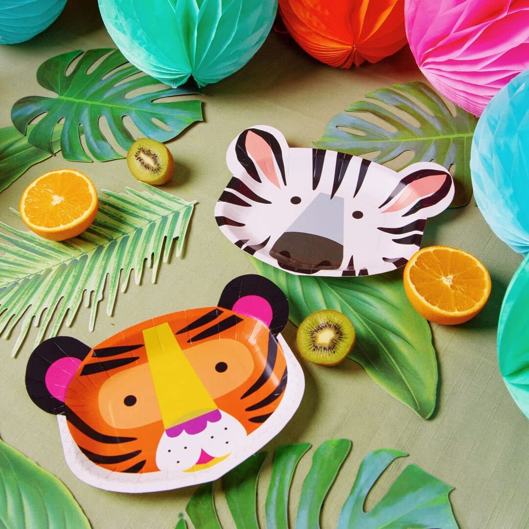 Animal Party Plates Animal Face Plates Boy's Birthday Etsy UK