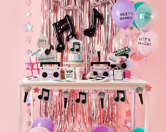Disco Theme Birthday Party Decorations, 80s Party, Musician Party, Music Festival, Influencer Birthday Party, Celebrity Birthday, Music Note