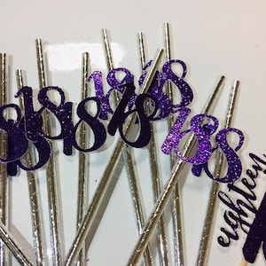 10x 18th Birthday Straw, Any Age Party Straw, Party Straw, Party Decoration, 18th Party Straw, 30th,40th,50th,60th Birthday Decoration