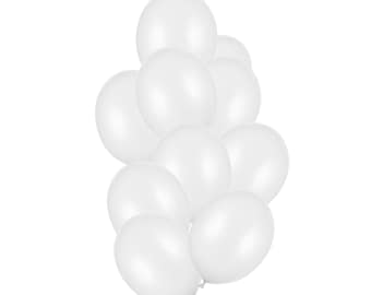 Metallic Pearl White Latex Balloons, Party Decoration 30 cm Set of 10