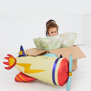 Airplane Balloon, Jumbo Plane Balloon, Vintage Airplane Birthday Party Decor, 1st Birthday, Boys Birthday, Aviator Party, Kids Birthday