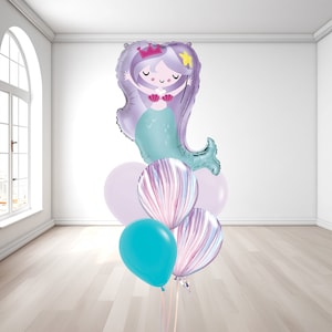 Mermaid Party Balloon Set, Under the Sea Birthday Balloon Decorations, Mermaid Party Decorations, Girls Birthday Party, Mermaid Balloon Sets