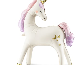 Standing Unicorn Foil Balloon, Magical Party Decor (95 x 86 cm)