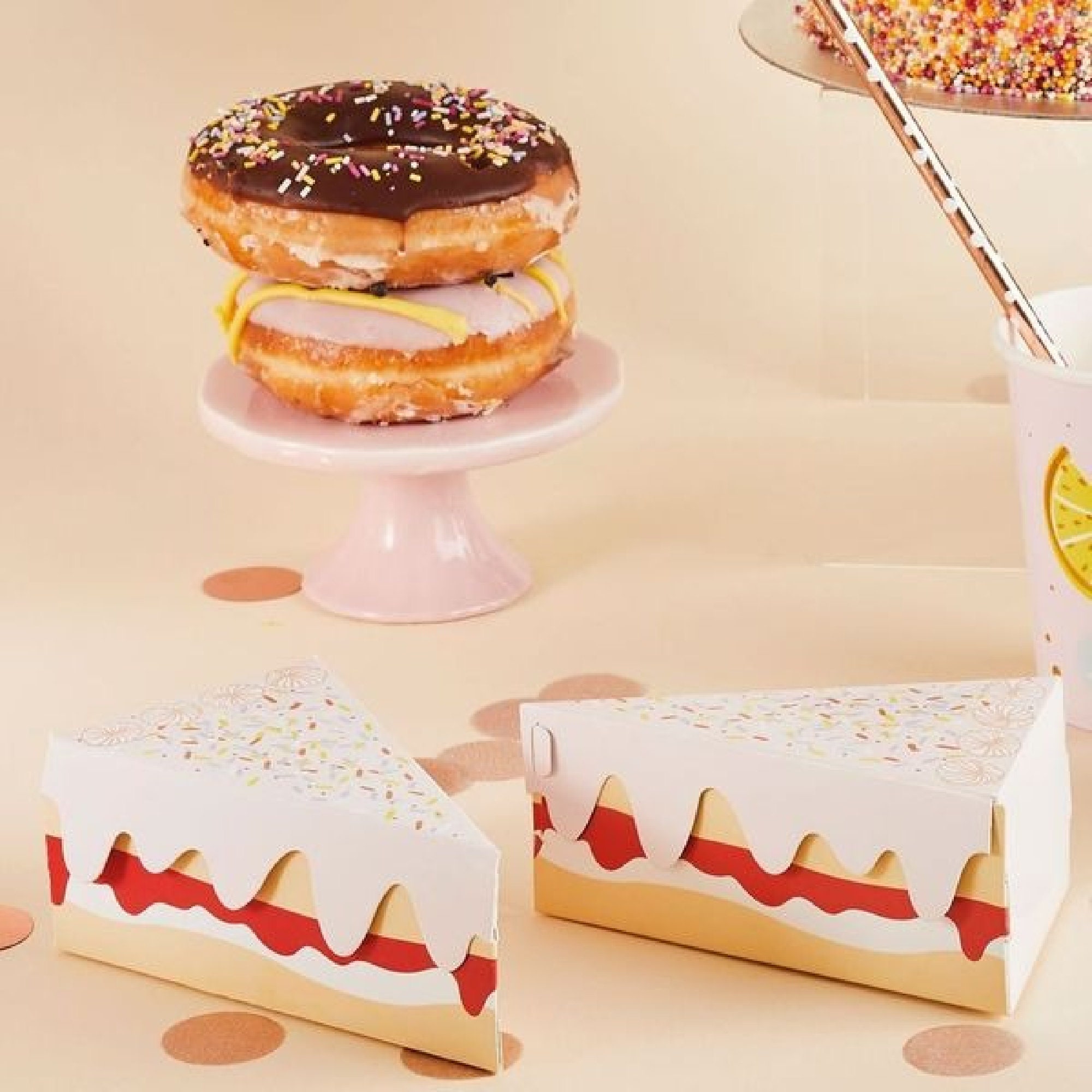 10 Slice of Cake Boxes, Mini Cake Boxes, Birthday Cake Boxes, Party ...