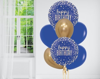 114pcs Blue & Orange Balloon Arch Kit, Navy Blue & Orange Balloon