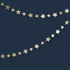 Gold Star Garland, Christmas Party Decorations, 4M