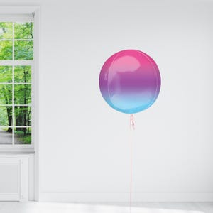 Ombre lila und blauer Orbz-Ballon - 24-Zoll-Rundballon, Einhorn-Partyballon, Prinzessin, Ballondekor