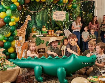 Staande krokodilfolieballon | Gigantische alligator voor feestdecoratie junglesafari