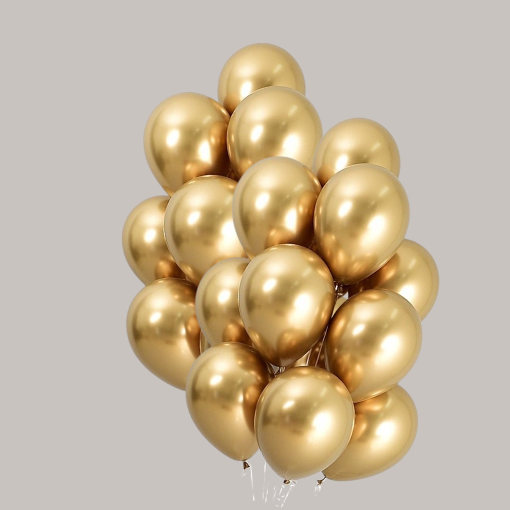 sachet de 50 ballons Doré brillant de 13 cm de qualité