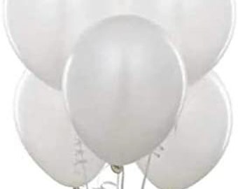 10 Pearl White Balloons, 12" White Latex Balloons, Party Balloons, Party Decoration, Birthday Party Decor, Baby Shower Decor