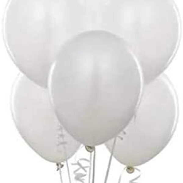 10 Pearl White Balloons, 12" White Latex Balloons, Party Balloons, Party Decoration, Birthday Party Decor, Baby Shower Decor