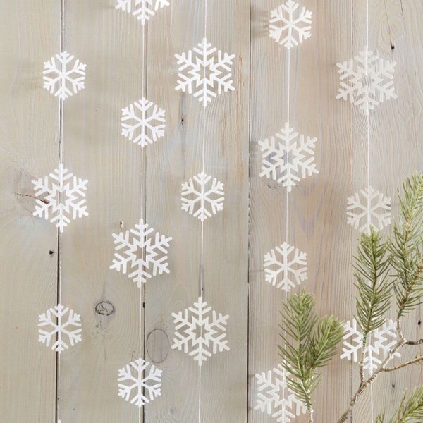 Snowflake garland , Christmas Decoration , Festive Banting , Christmas garland , Frozen Party Decor , Winter Wonderland , Xmas Decoration