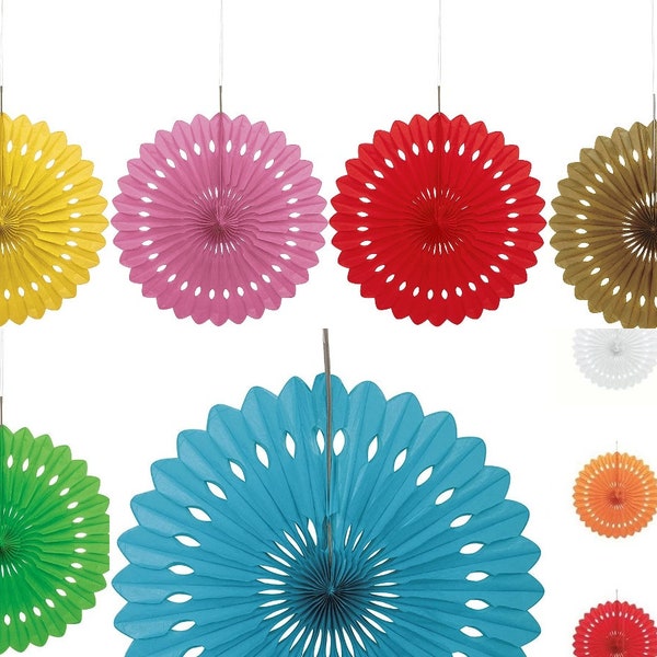 Decorative Paper Fans, 40.6 cm/16 Inch Tissue paper Fans, Colourful Paper Decorations, Party Decorations, Baby Shower, Wedding, Birthday