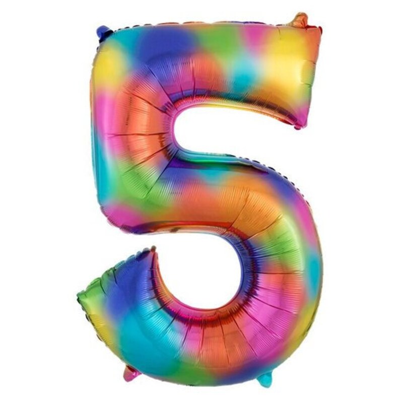 Giant 34 Rainbow Number 5 Foil Balloon Rainbow Balloon Rainbow Party Number 5 Foil Balloon 34 Rainbow Party Decor