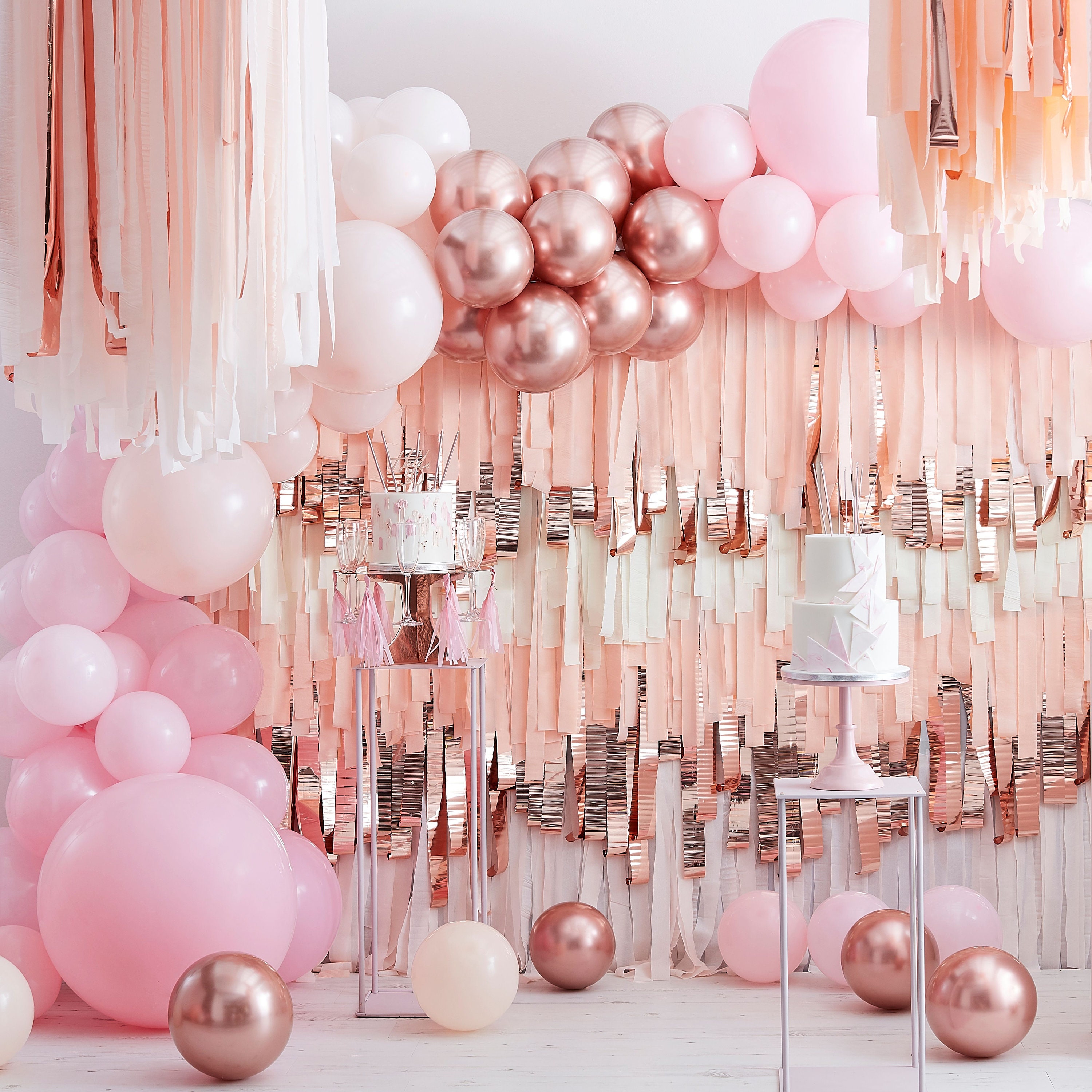 Blush and Rose Gold Streamer Ceiling Decoration Birthday Party Backdrop Wedding Decorations Baby Shower Decorations Party Backdrop Etsy