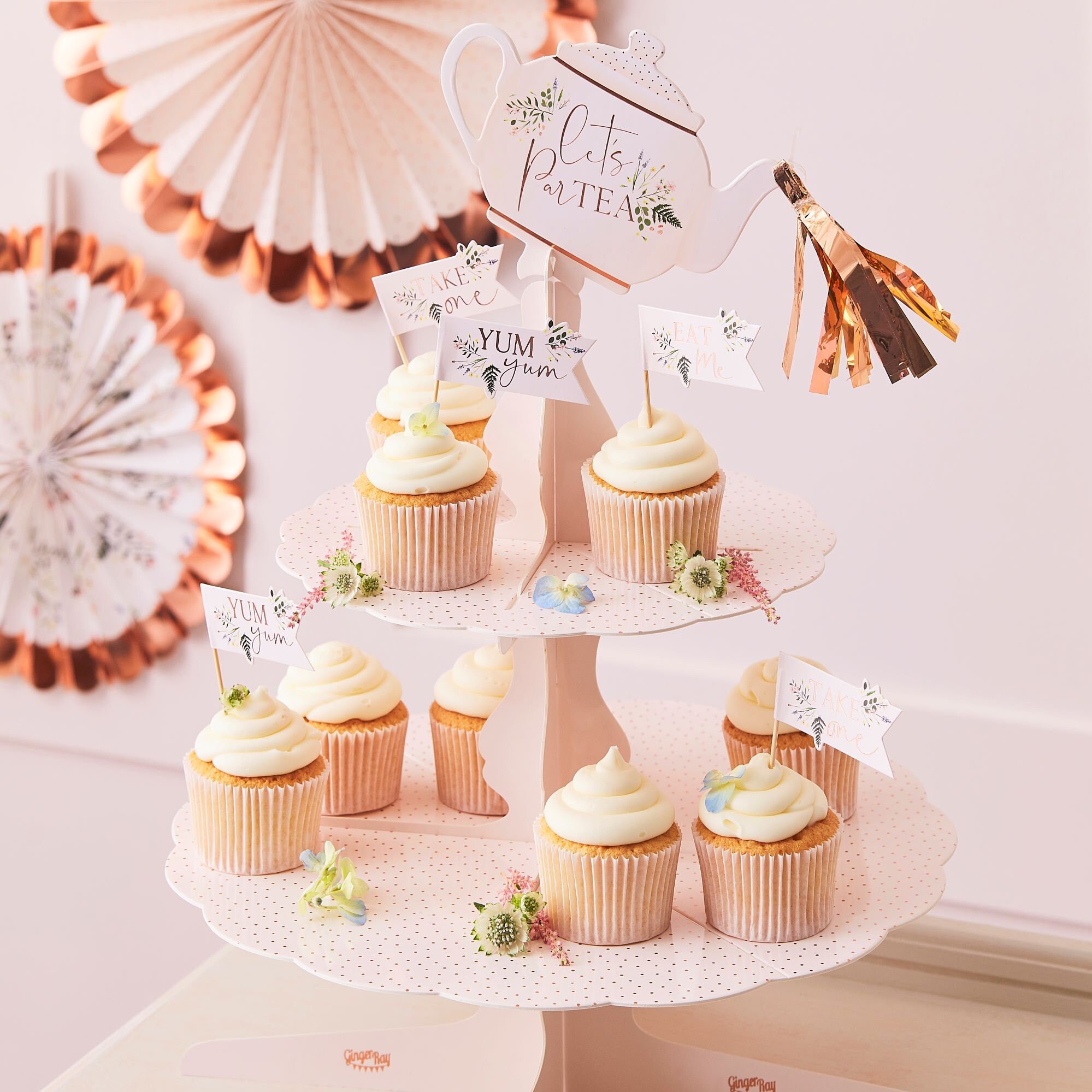 Stores Flat 2 or 3 Tier Cake Display Stand with Three Fun Sign Options 2-in-1 Decorative Cake and Cupcake Stand by Sweet Tooth Fairy 