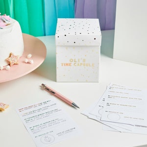 Cápsula del tiempo personalizable, caja de recuerdos de primer cumpleaños, recuerdo de primer cumpleaños, juego de primer cumpleaños, regalo de primer cumpleaños