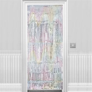 Iridescent Fringe Door Curtains, Silver Party Curtain, Iridescent Party, Birthday Party Decoration, Party Backdrop, Photo Booth Prop