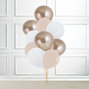 10 latex ballonnen set, goud, wit zand en witte latex ballonnen, babyshower, verjaardagsdecoratie, bruiloft ballon decor, middelpunt