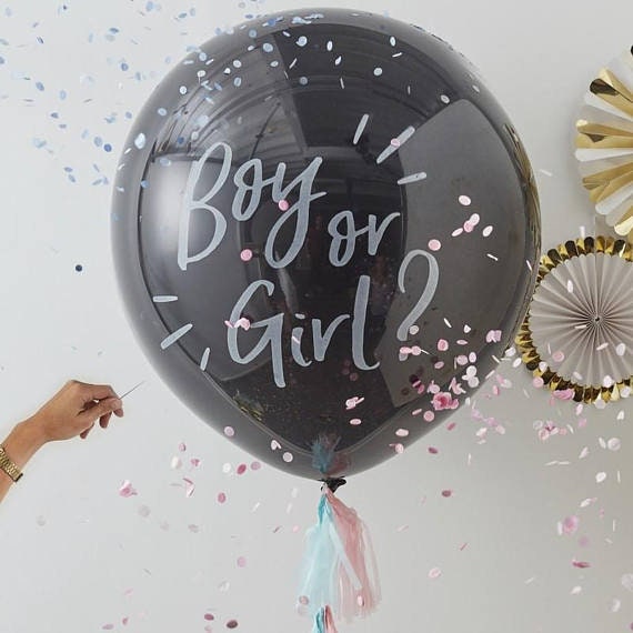 GRIT Jumbo 36 Inch Baby Gender Reveal Balloon, BOY OR GIRL Black Printed  Balloons Gender Reveal Party Decoration, Gender Reveal Balloon, Baby Gender