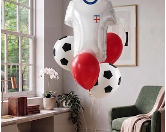 Ballonnenboeket in de vorm van een Engels voetbalshirt | Decoratie voor een verjaardagsfeest voor voetbalfans | Cadeau voor een St. George-supporter