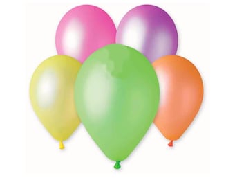 Neon Latex Balloons, Assorted Bright Colors, Party Decoration 8 pack 30 cm