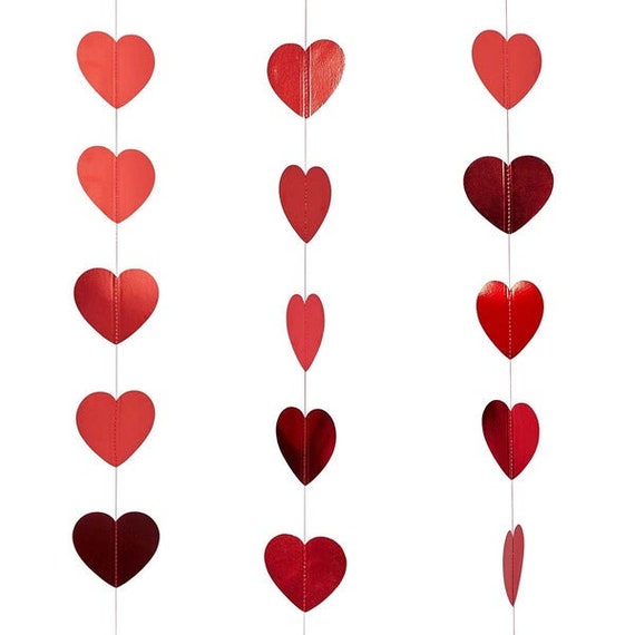 Trailing Red Hearts, Balloon Strings, Valentines Day Decorations, Hen Party  Decorations, Engagement, Anniversary Party Decorations 