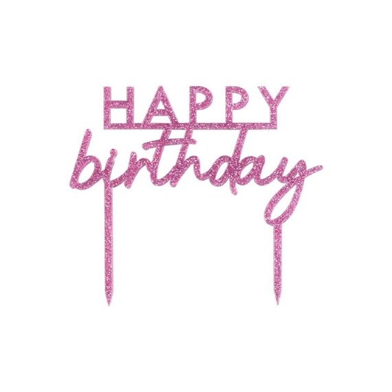 Losaria Glitzernder Rosa Geburtstag Cake Topper – Kronen-Design, Aus Acryl, Für Frauen & Mädchen