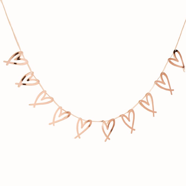 Rose Gold Heart Garland | Hen Party Bunting image 2