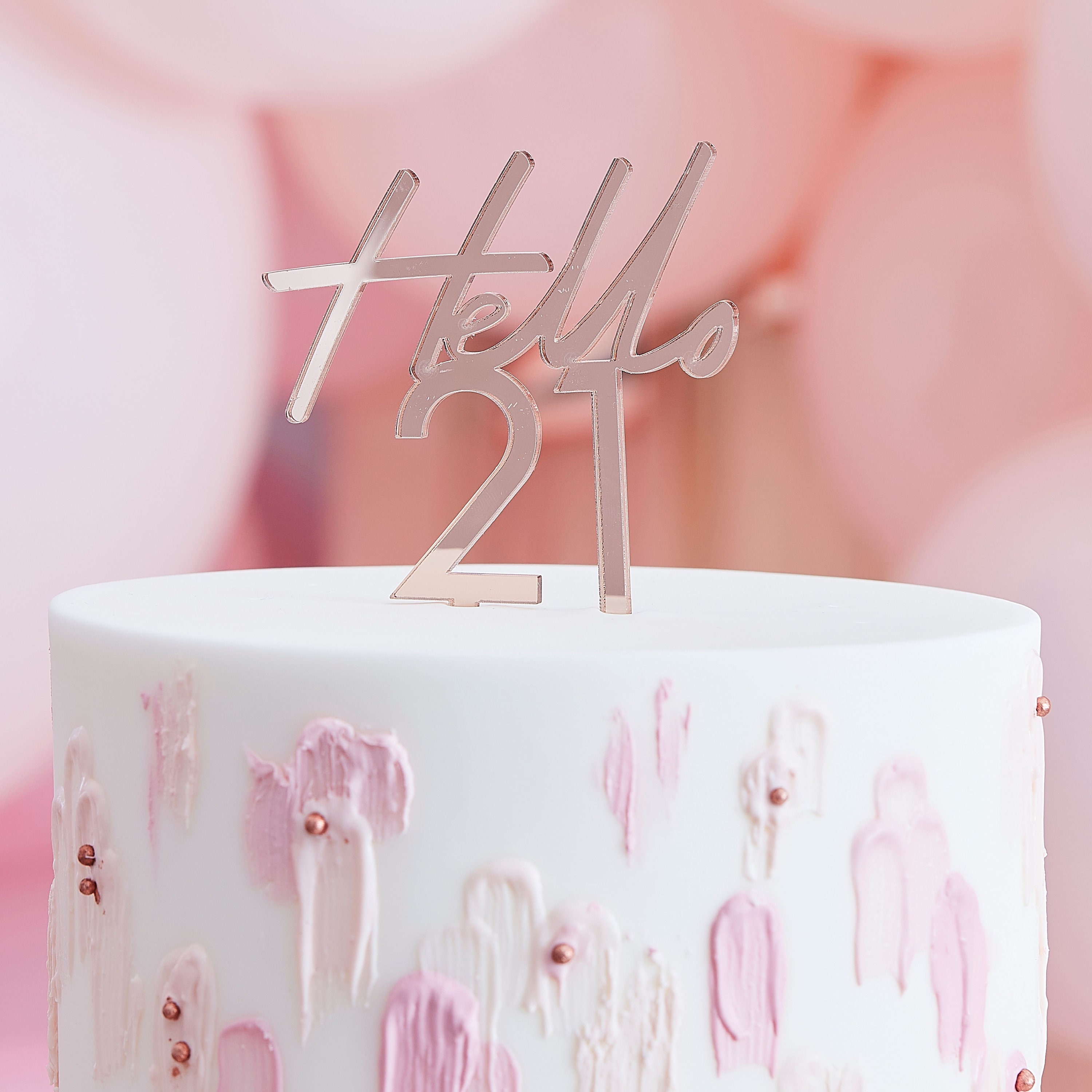 Kids Happy Birthday Rose Gold Cake
