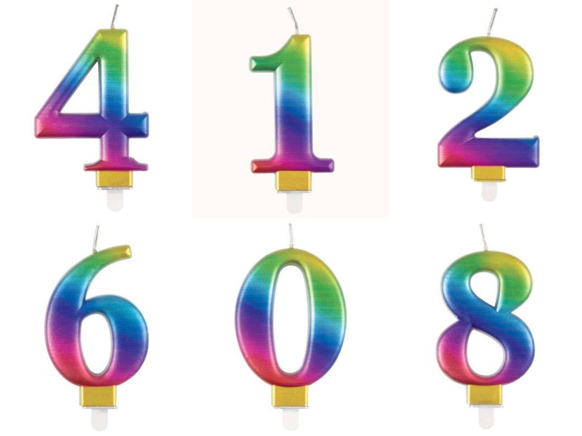 Rainbow Number Birthday Candle Number Candles - Etsy