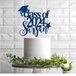 Personalised Custom Glitter Graduation Cake Topper, Any Name Custom Graduation Topper, Graduation Topper, Graduation party, Class of 2025