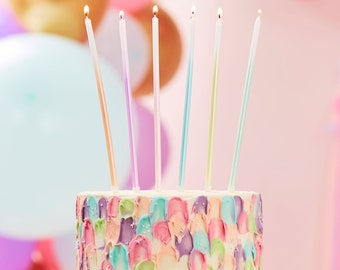 12 bougies de gâteau d’ombre haute, bougies de gâteau d’anniversaire, décorations de fête, décorations d’anniversaire, bougies de fête d’anniversaire, décorations pastel