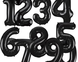 PLAP Fiocco E Palloncino Numero 1 Per Compleanno – Decorazione Nera 81,9 Cm – Compleanno, Laurea, Capodanno
