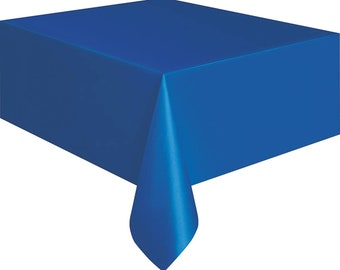 Royal Blue Reusable Rectangular Tablecloth, Party Table Cover (54 x 108 in) Plastic tablecover