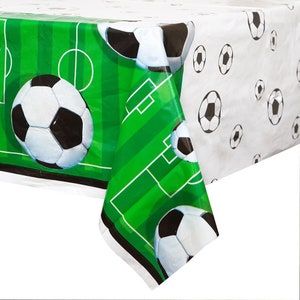 Football Party Tablecover, Championship Soccer Football Party Decorations Tableware, Tablecloth, Soccer Ball Reusable Table Cover
