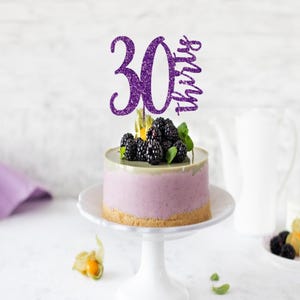 30&#39;th Birthday Rose Gold Cake Topper, Thirtieth Birthday Topper, 30th Birthday Decorations, 16th,18th,21st,30th,40th,50th,60th Cake Toppers