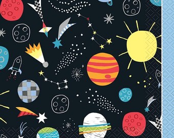 Outer Space Party Napkins, Astronaut Birthday, 2-Ply Paper (16 ct)