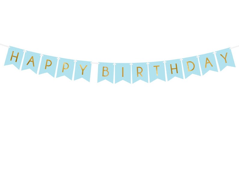 Boys Birthday Party Happy Birthday Bunting Blue /& Gold Decoration Birthday Decorations Birthday Backdrop Blue Happy Birthday Garland