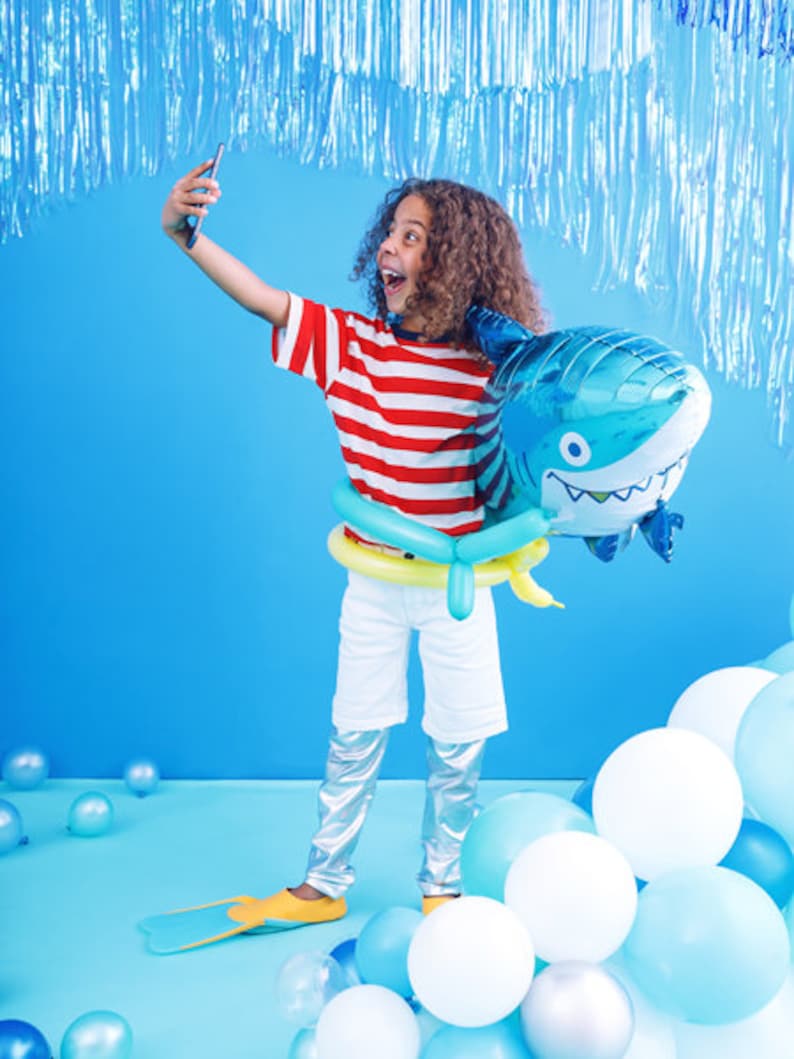 Kids Birthday Balloon Under The Sea Birthday Party Giant Shark Foil Balloon Shark Party Decor Pirate Balloon Kids Party Balloons