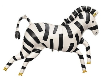 Giant Zebra Foil Balloon, 39-inch, Safari Party Decor