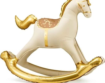 Rocking Horse Foil Balloon, Baby Shower Balloon Decor, Gender Neutral Baby Party Decoration, First Birthday Balloon Decor, Birthday Gift
