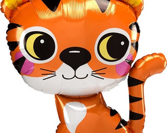 Tiger Super Shape Foil Balloon, Party Animals Foil Balloons, Wild One Party Balloons, Animal Balloons, Safari Party Balloons, Wild Animals