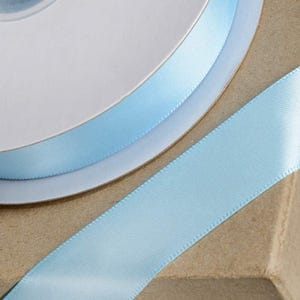 Blue Satin Ribbon Double Sided | Craft Ribbon Roll | Wedding Cake Decor | Card Making | Favour Ribbon | Gift Wrapping