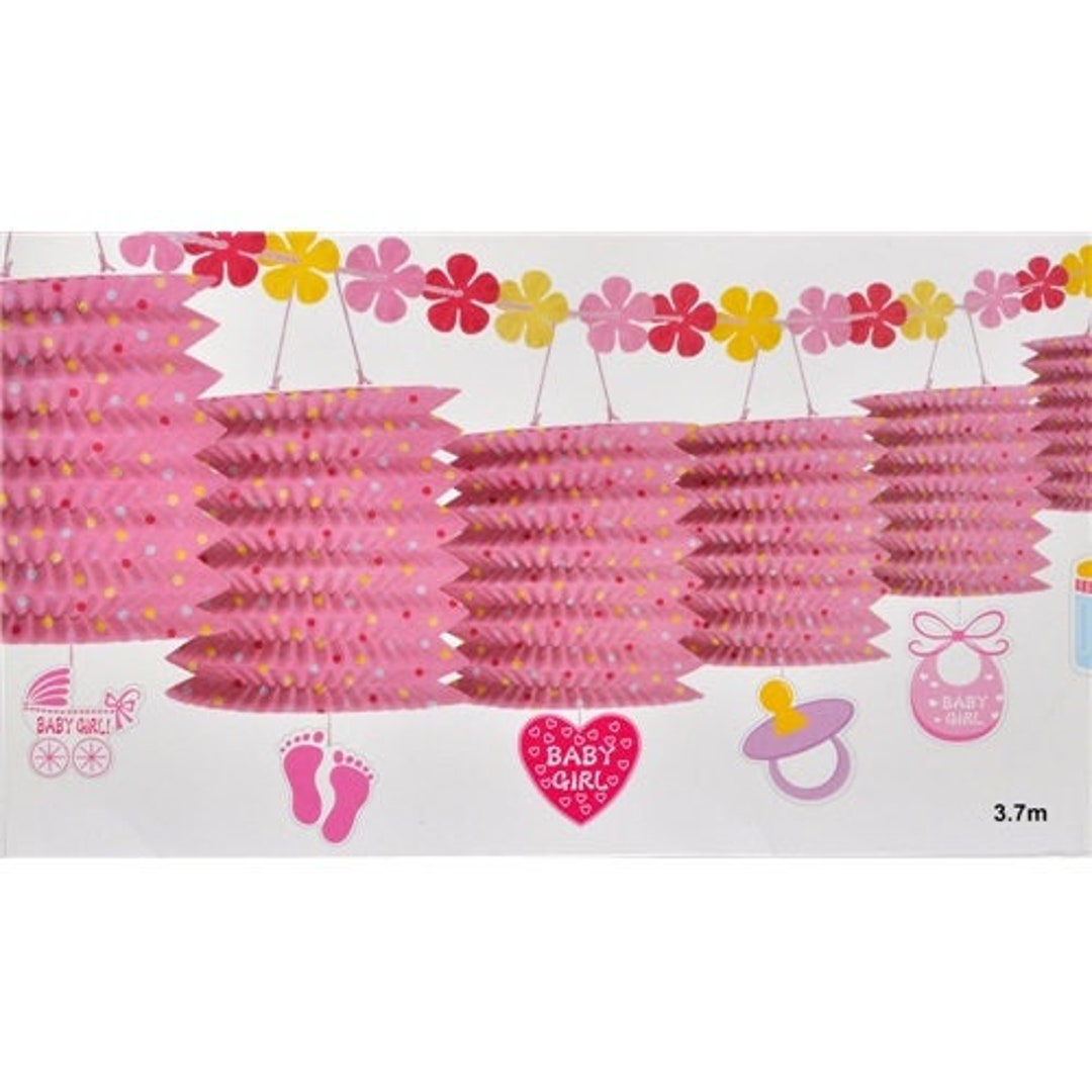 Baby Girl Pink Baby Shower Paper Lantern Garland Decorations Etsy